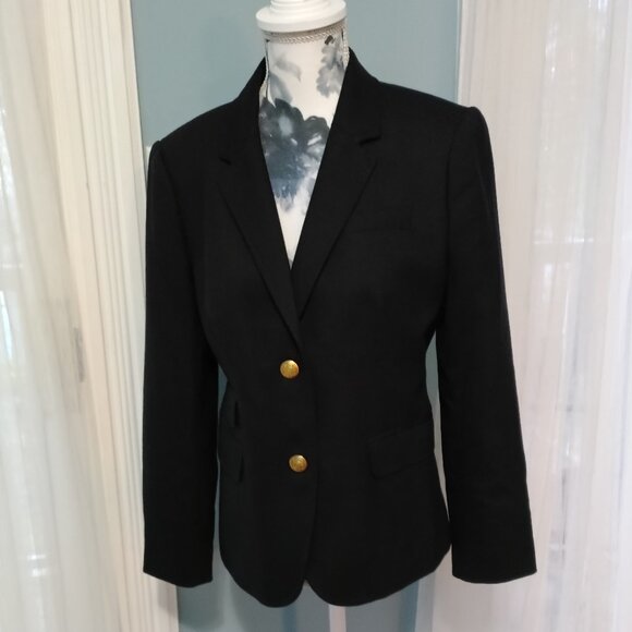 J Crew Black Wool Schoolboy Blazer - Picture 1 of 15